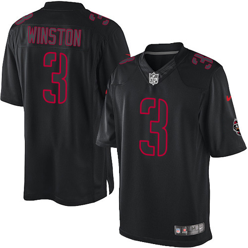 Men's Elite Jameis Winston Nike Jersey Black - #3 Impact NFL Tampa Bay Buccaneers